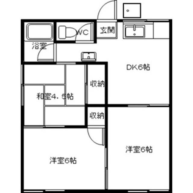 ハイツ金沢A(3DK/2階)の間取り写真