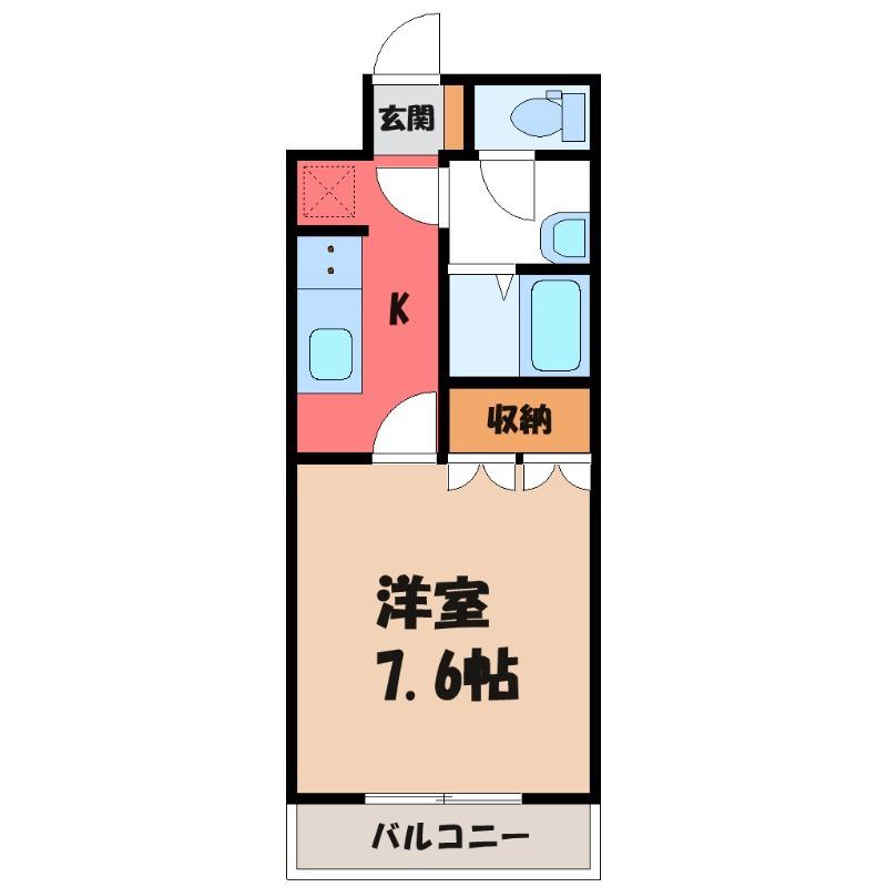 プチグレース(1K/1階)の間取り写真