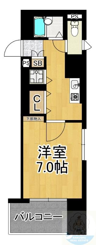 宝州博多第一ビル(1K/11階)の間取り写真