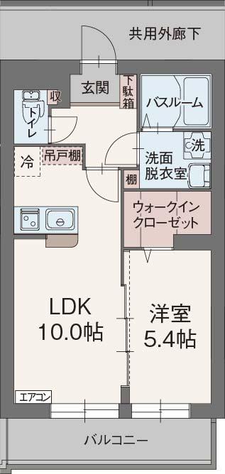 ポポラーレ(1LDK/1階)の間取り写真