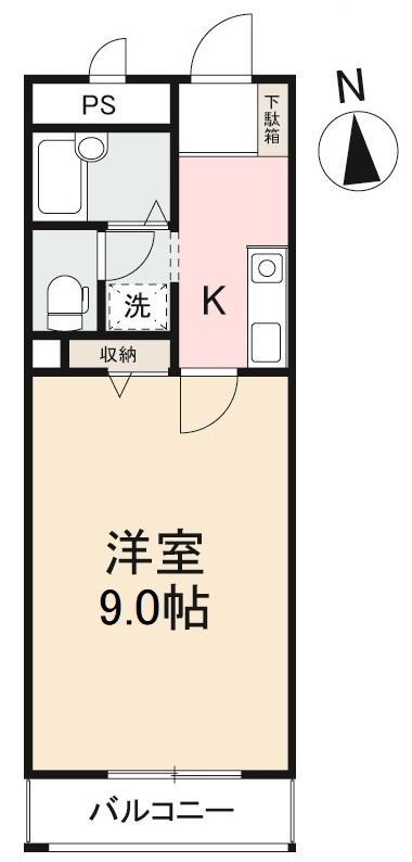 フィネス今里(1K/2階)の間取り写真