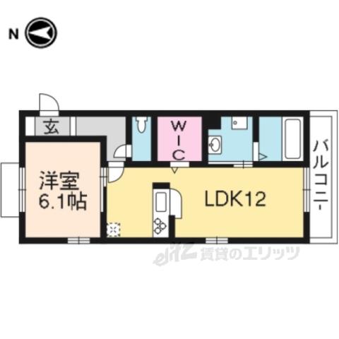 ヴァンクレール(1LDK/1階)の間取り写真
