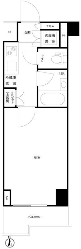ルーブル西早稲田弐番館(1K/7階)の間取り写真