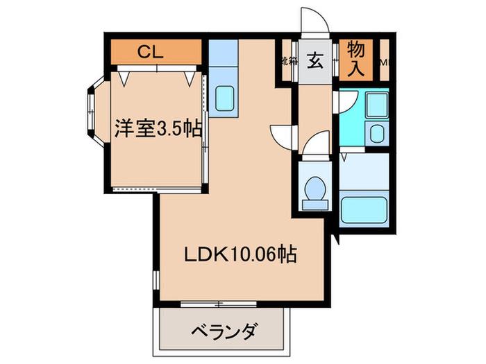 ジョワ・アバンセ(1LDK/5階)の間取り写真