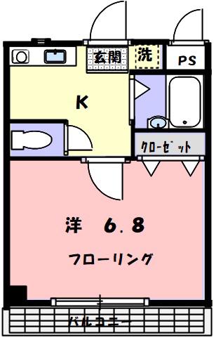 プレムガーデン(1K/2階)の間取り写真