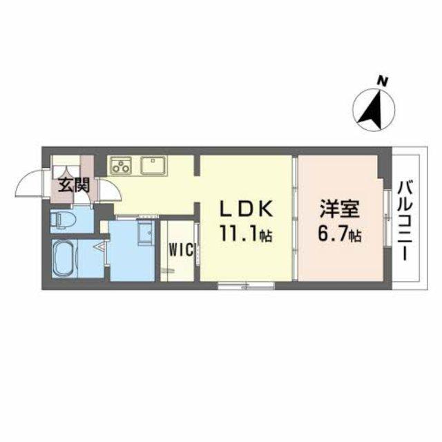 ベレオゴールド(1LDK/2階)の間取り写真