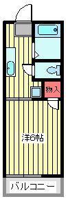 ファミーユ友光(1K/1階)の間取り写真