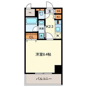グランルージュ栄II(1K/7階)の間取り写真