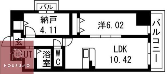 アーバンパーク新大阪(1SLDK/8階)の間取り写真