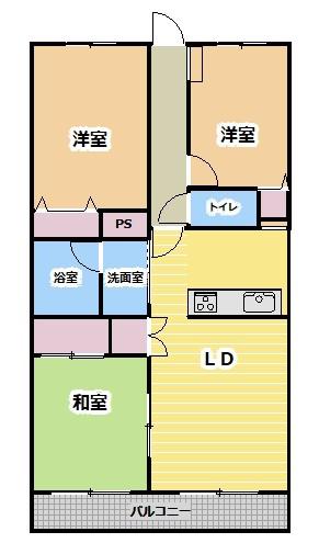 アドリーム分倍河原(3LDK/3階)の間取り写真