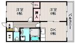 プリオール大安寺(2DK/5階)の間取り写真