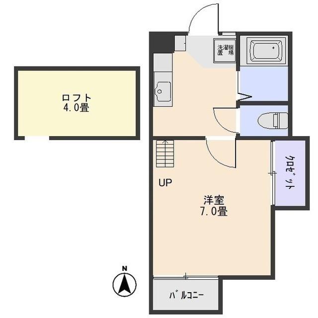 第1MHハウスA(1K/2階)の間取り写真
