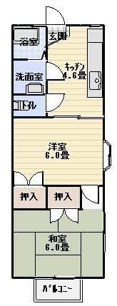 サンサーラ湘南I(2K/2階)の間取り写真