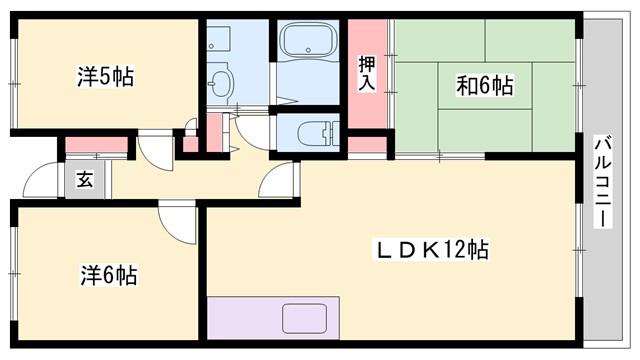 ルミエールAIOI(3LDK/4階)の間取り写真
