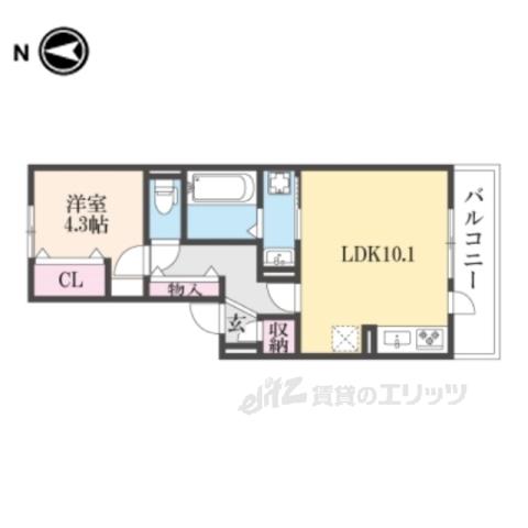 アドラブール(1LDK/3階)の間取り写真