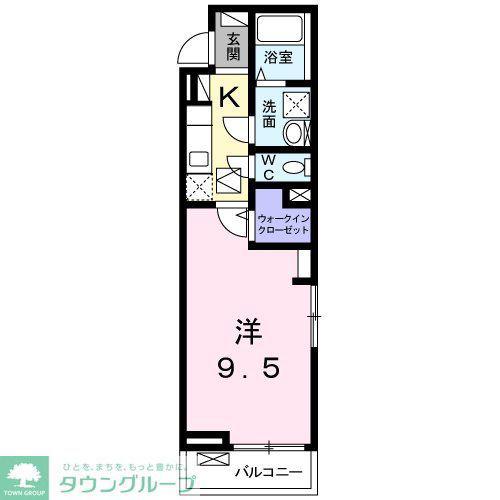 ライラック(1K/1階)の間取り写真