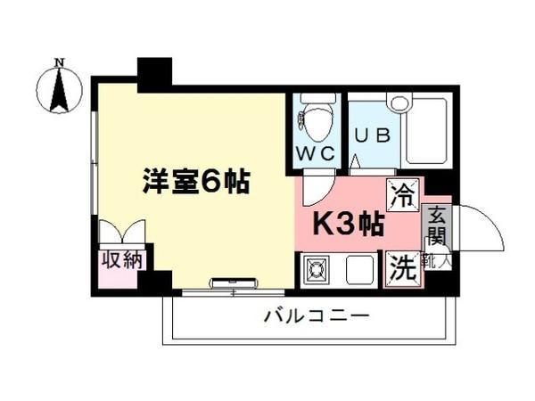 TKパークハイム(1K/5階)の間取り写真
