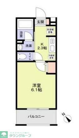 ＪＲ南武線 武蔵新城駅 徒歩7分 3階建 築4年(1K/2階)の間取り写真