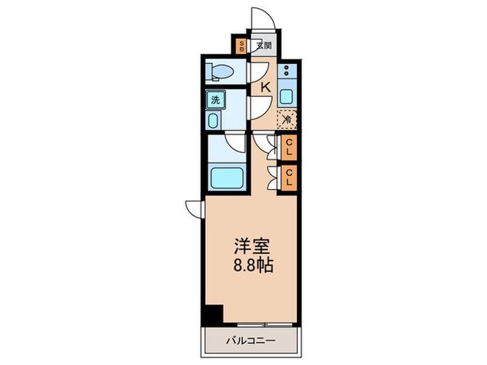 REGALIZ用賀(1K/8階)の間取り写真