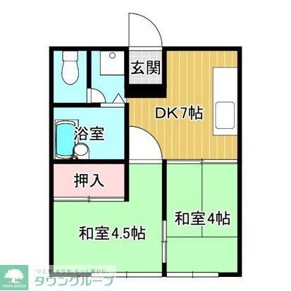 グリーンヒルズ田無(2DK/3階)の間取り写真