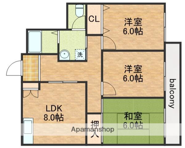 エムグランツ光陽(3DK/6階)の間取り写真