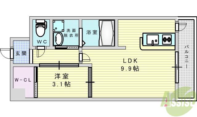 STEP UP COURT(1LDK/3階)の間取り写真