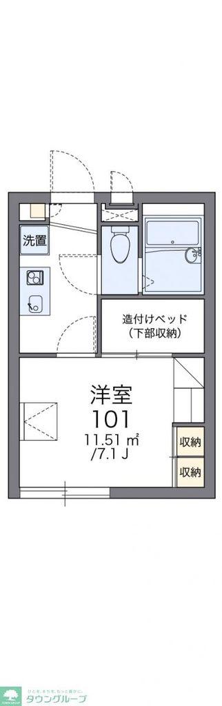 レオパレスHIRATO(1K/2階)の間取り写真
