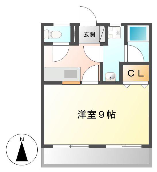 第5マユミビル(1K/4階)の間取り写真