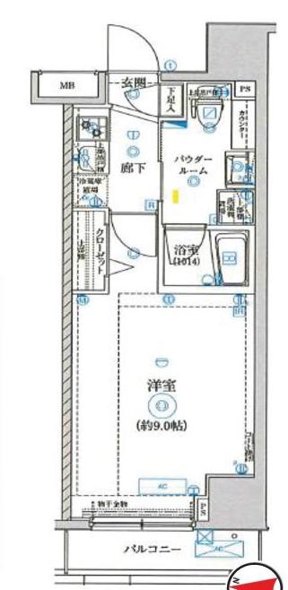 ARTESSIMO LATO(1K/8階)の間取り写真