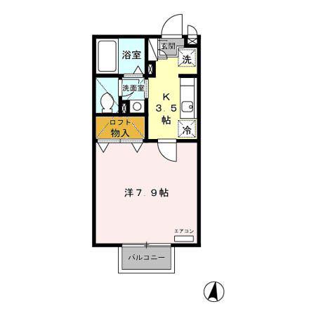 MA MAISON船岡東(1K/2階)の間取り写真