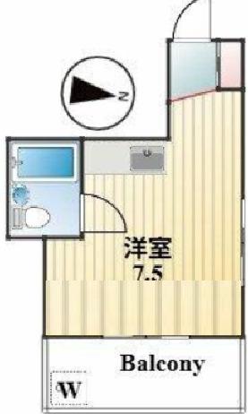 シティ第2日暮里ビル(ワンルーム/5階)の間取り写真