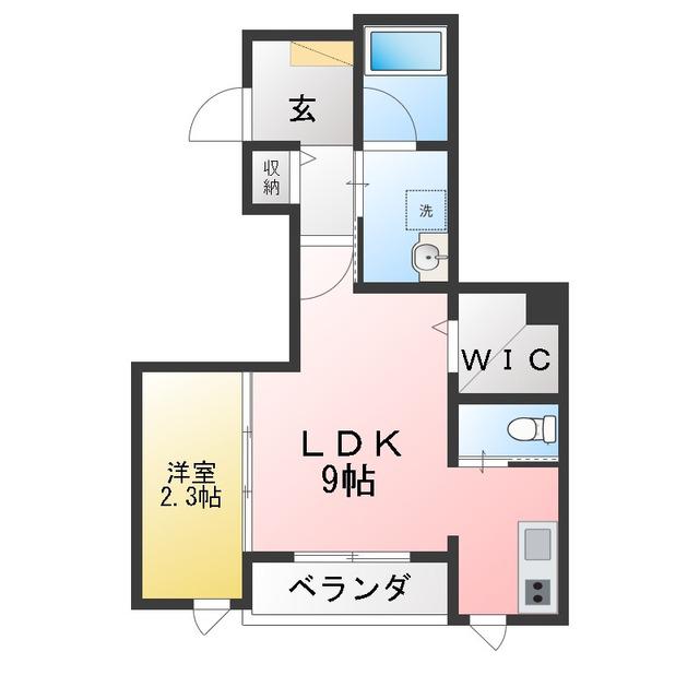 MAISON DE ARBRE(1LDK/2階)の間取り写真