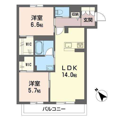 SHM アルバ(2LDK/2階)の間取り写真