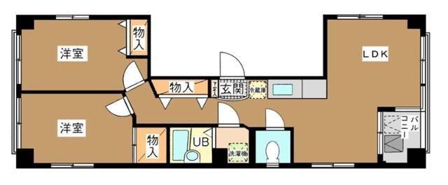 斉藤ビル(2LDK/4階)の間取り写真