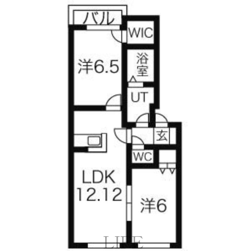 フォレスタ北野(2LDK/1階)の間取り写真