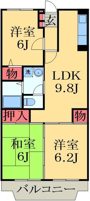 アヴニール梨の樹(3LDK/1階)の間取り写真