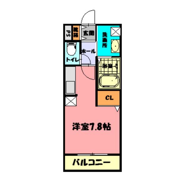エテルノ・スクエア弐番館(1K/4階)の間取り写真