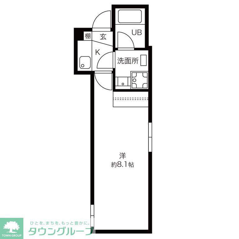 板橋区新河岸3丁目アパート(1K/3階)の間取り写真