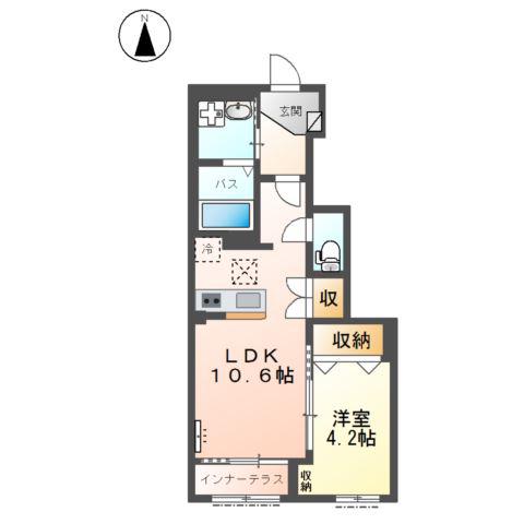 IMPERIAL MAISON(1LDK/1階)の間取り写真