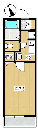 ツインビーファーム(1K/2階)の間取り写真