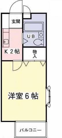 メゾンドボヌールー上祖師谷1丁目-(1K/2階)の間取り写真