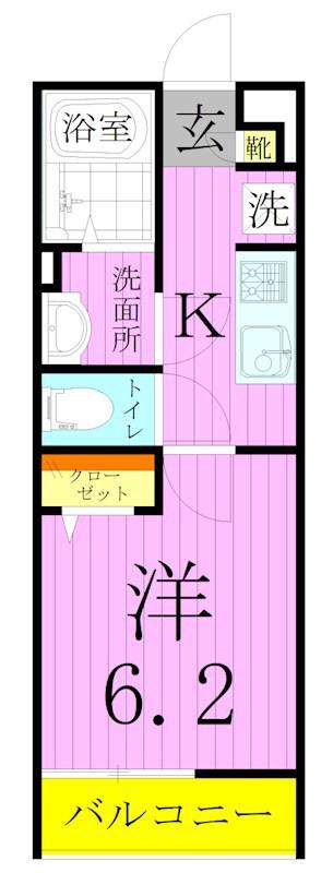 リブリ・クレール江北(1K/1階)の間取り写真