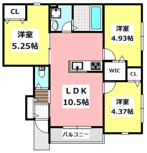 LOYAL PINE イースト(3LDK/1階)の間取り写真