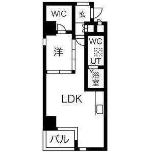 T・SQUARE(1LDK/7階)の間取り写真