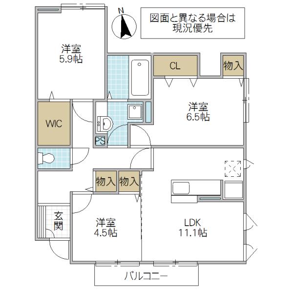 エルクルーズ(3LDK/1階)の間取り写真