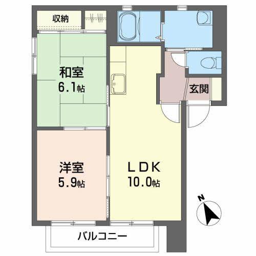 バリュージュアサカB(2LDK/2階)の間取り写真