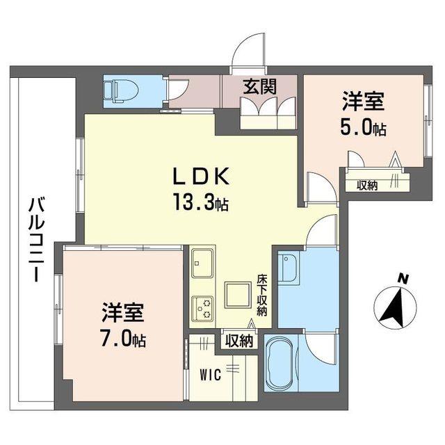 グレイスレジデンス(2LDK/1階)の間取り写真