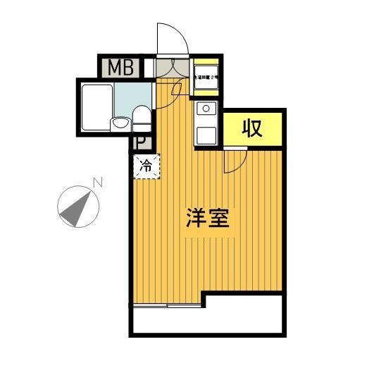 名豊元八事II番館(ワンルーム/4階)の間取り写真