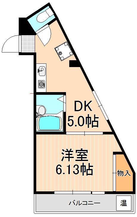 エルブランコ(1DK/4階)の間取り写真