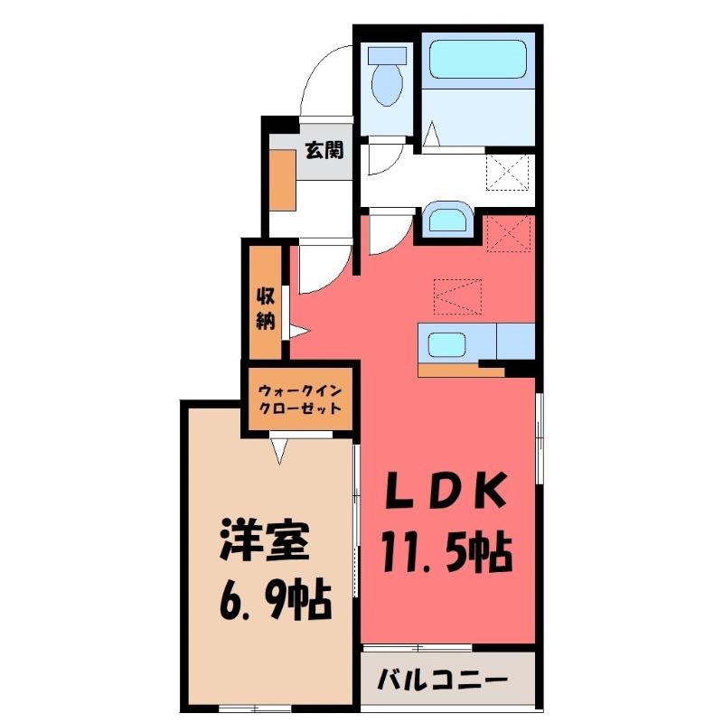 サンプラザ中ノ嶋(1LDK/1階)の間取り写真